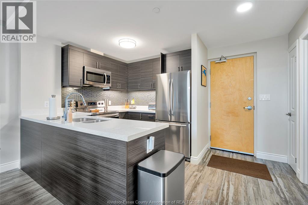 1675 Banwell Road Unit# 705, Windsor, ON - Indoor Photo Showing Kitchen With Stainless Steel Kitchen With Double Sink With Upgraded Kitchen