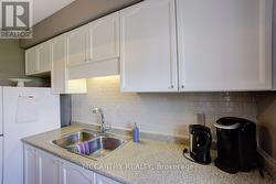 plenty of cupboards, double sink with light -