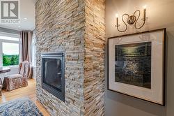 Stone feature wall with a propane fireplace -