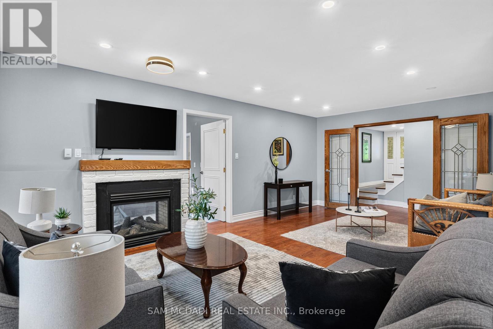 188 Birkdale Road, Toronto, ON - Indoor Photo Showing Living Room With Fireplace