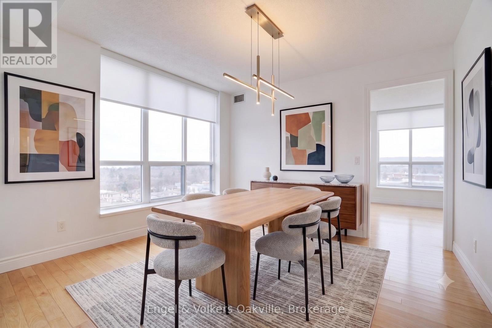 Virtually Staged - Dining Room - 1402 - 442 Maple Avenue, Burlington (Brant), ON - Indoor Photo Showing Dining Room