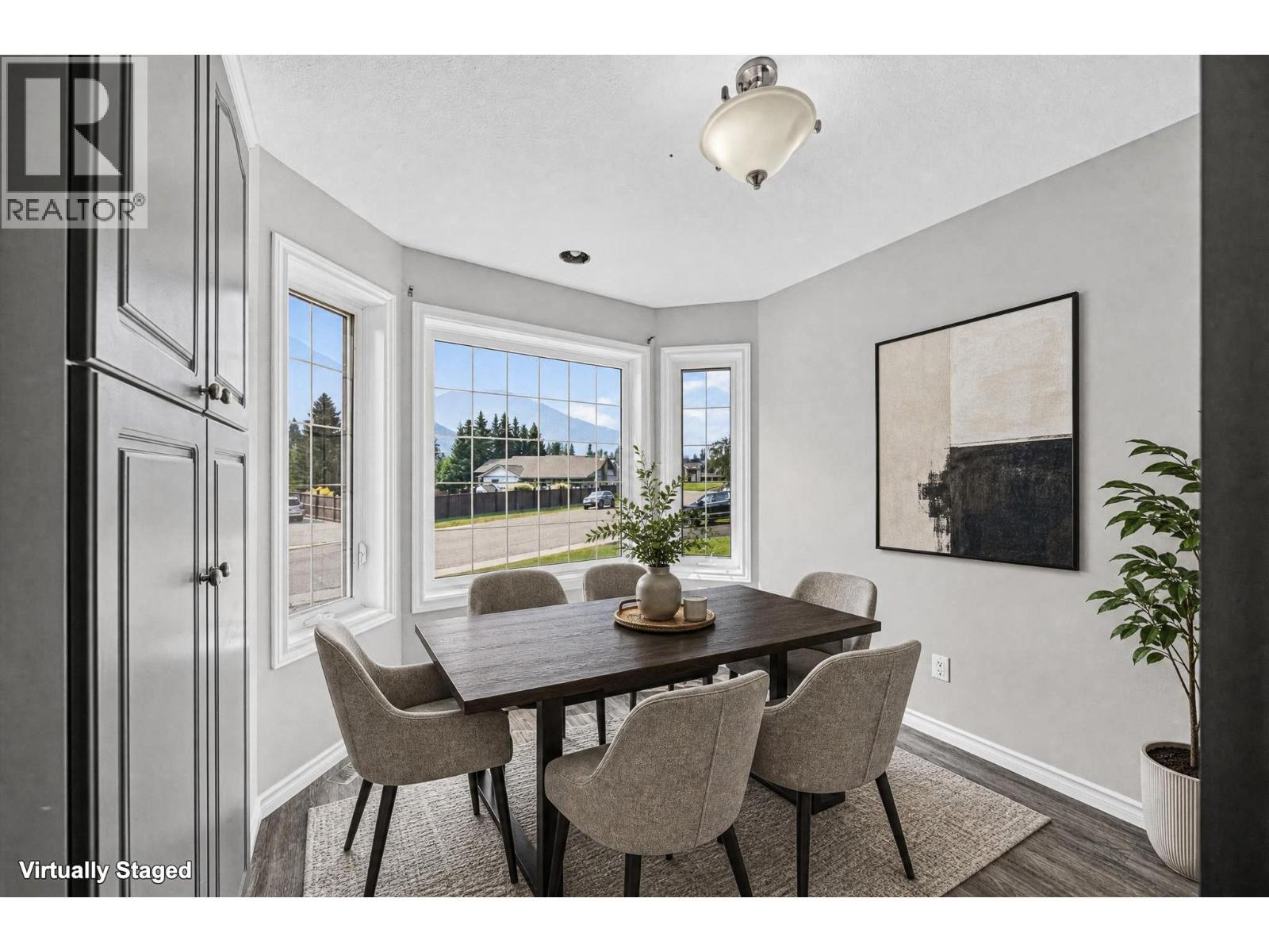 Virtually Staged - 1255 Valley View Drive, Sparwood, BC - Indoor Photo Showing Dining Room