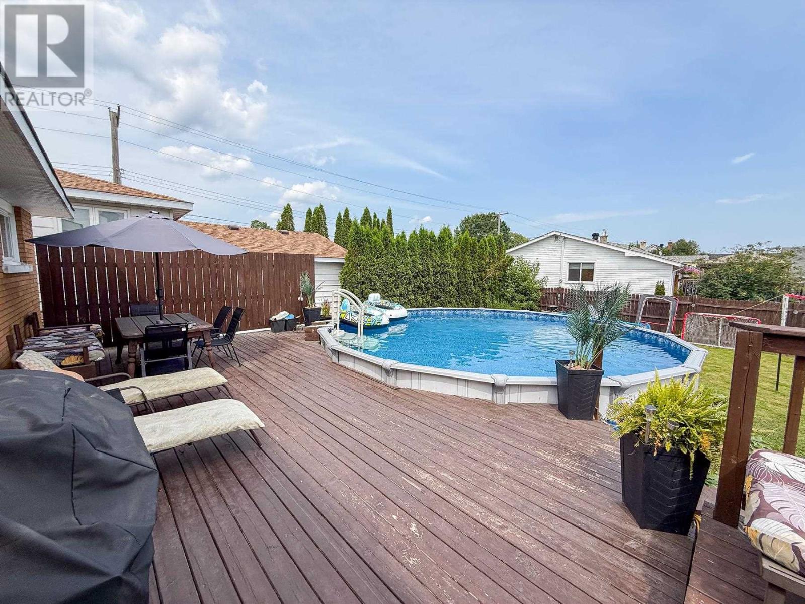 87 Murton Ave, Sault Ste. Marie, ON - Outdoor With Above Ground Pool With Deck Patio Veranda