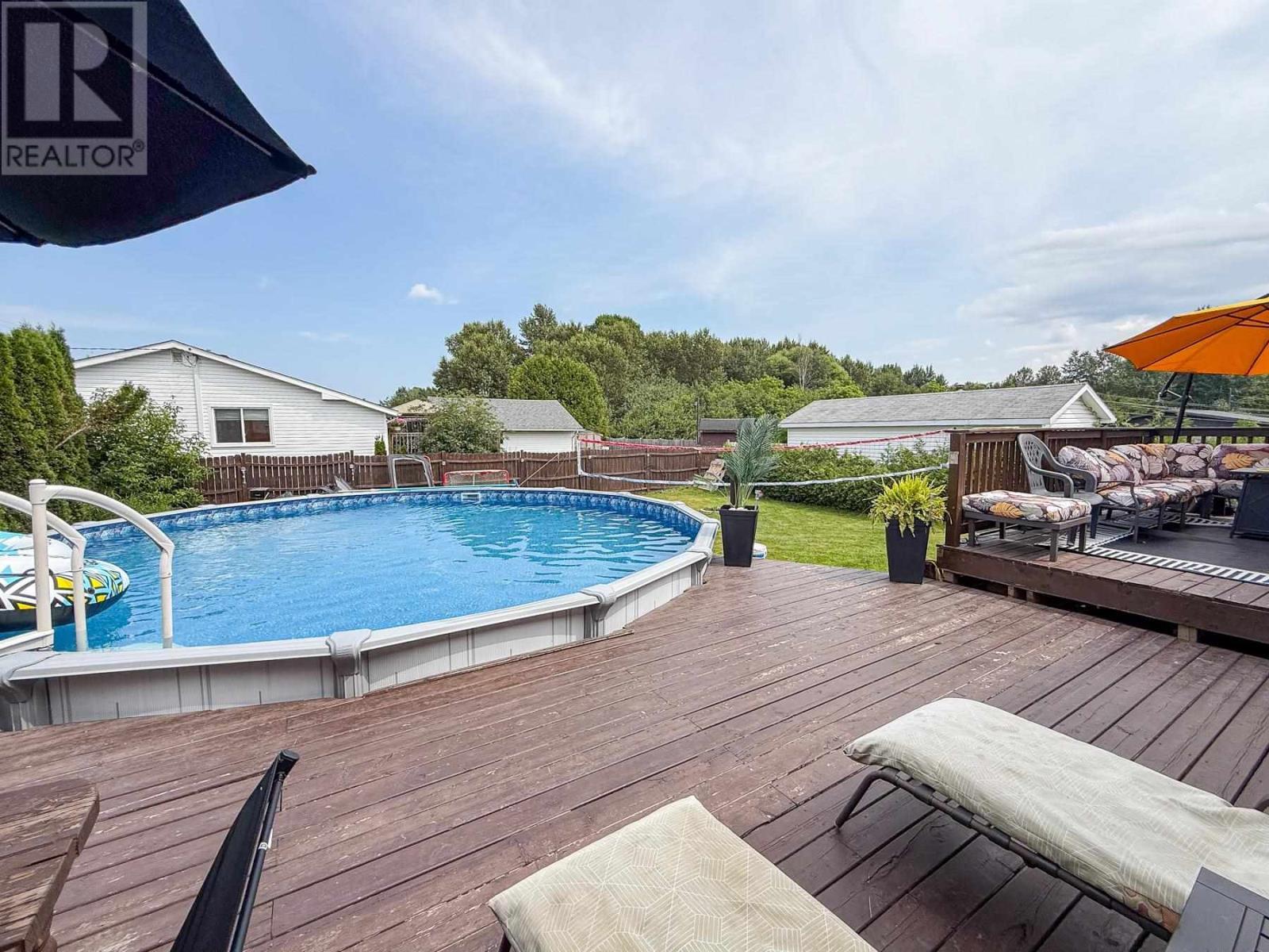 87 Murton Ave, Sault Ste. Marie, ON - Outdoor With Above Ground Pool With Deck Patio Veranda With Exterior