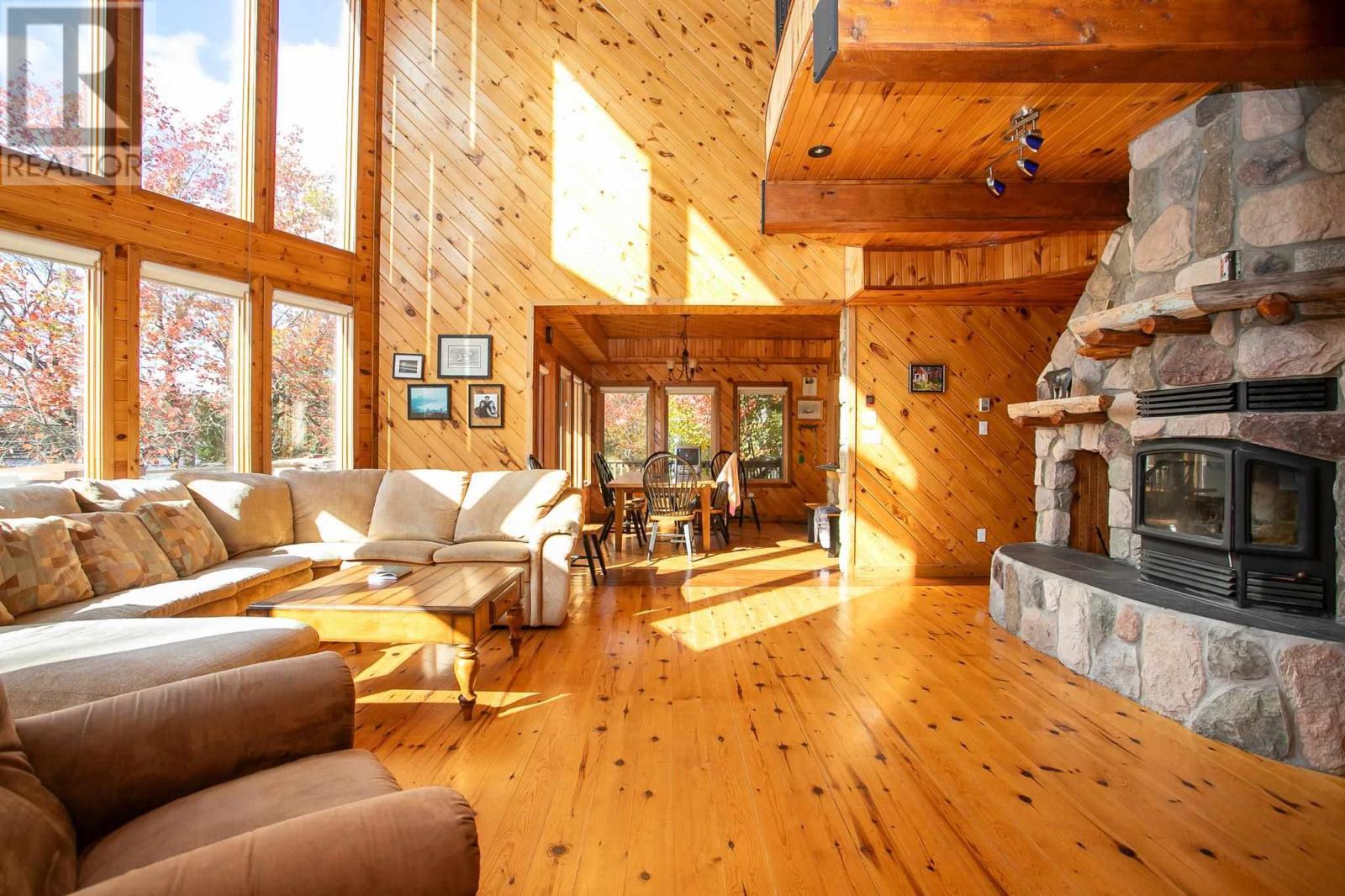 710 Trout Lake, Heyden, ON - Indoor Photo Showing Living Room With Fireplace