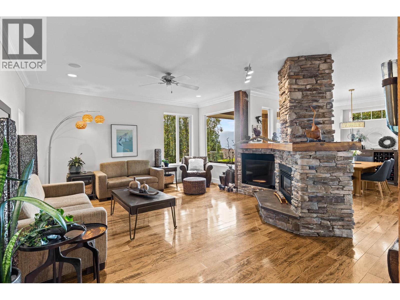 Living Room - 1635 Gregory Road, West Kelowna, BC - Indoor Photo Showing Living Room With Fireplace