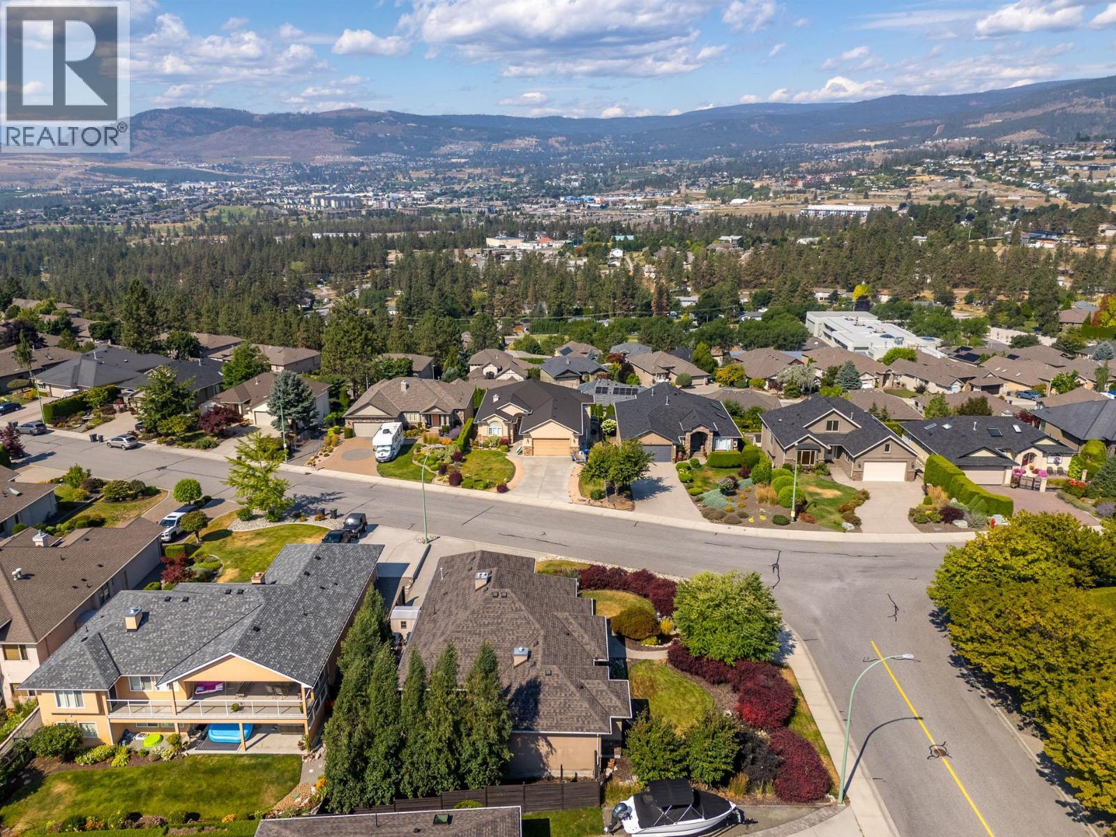 Corner Lot Aerial View - 1635 Gregory Road, West Kelowna, BC - Outdoor With View