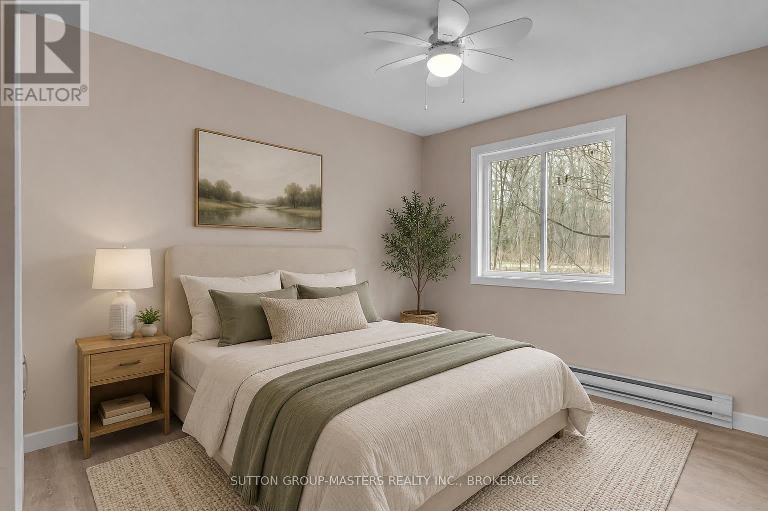 Virtually Staged detached 1 bedroom house - 1140 St. Georges Lake Road, Frontenac (Frontenac Centre), ON - Indoor Photo Showing Bedroom