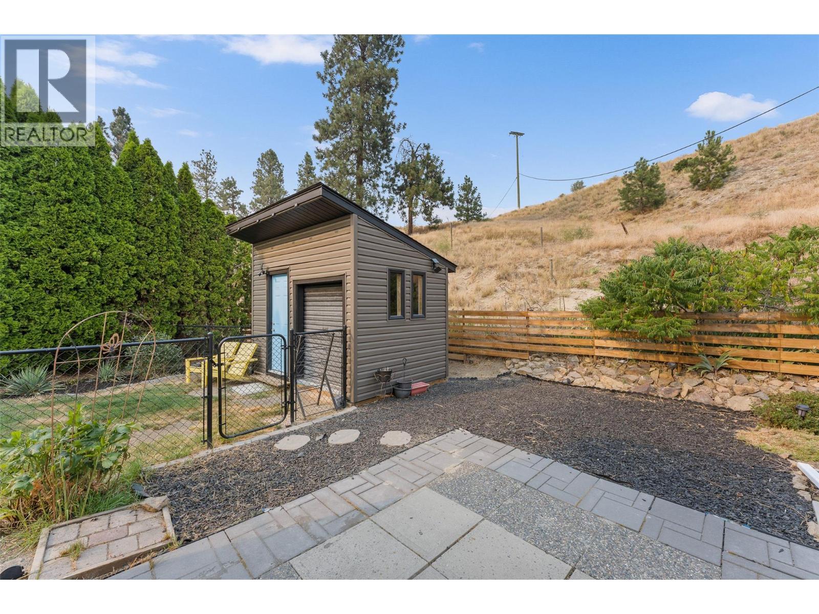 Large shed provides ample storage options. - 610 Katherine Road Unit# 12, Kelowna, BC