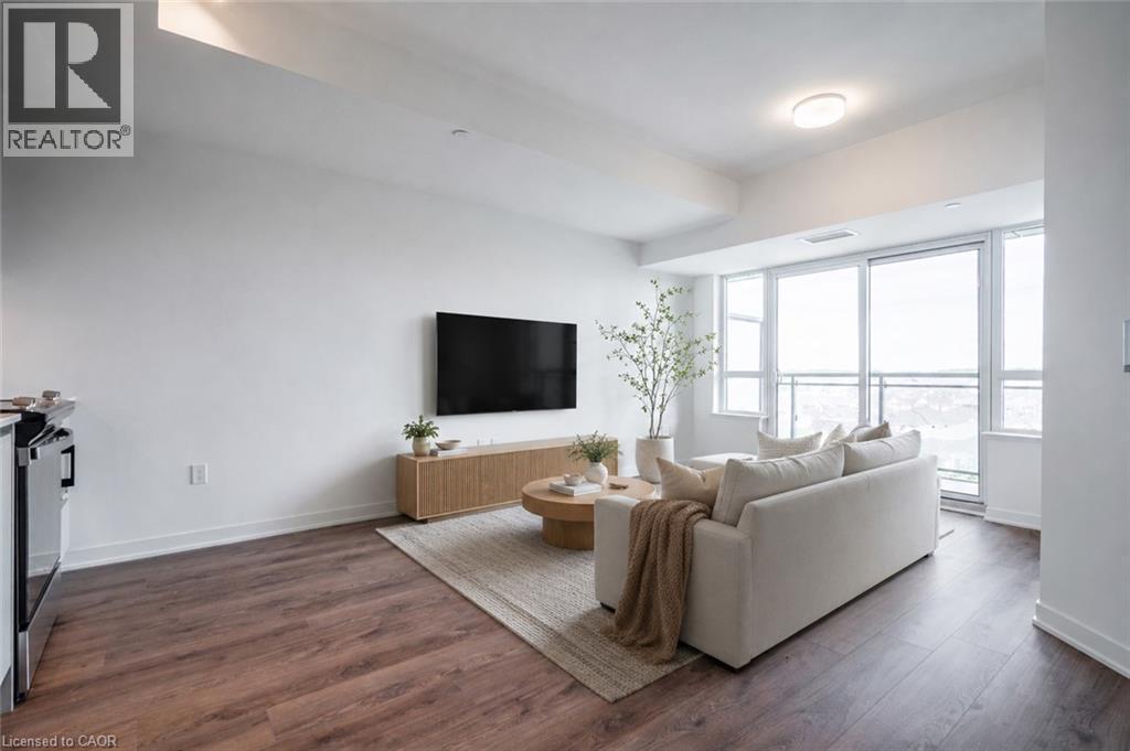 Virtually Staged - 395 Dundas Street W Unit# 801, Oakville, ON - Indoor Photo Showing Living Room