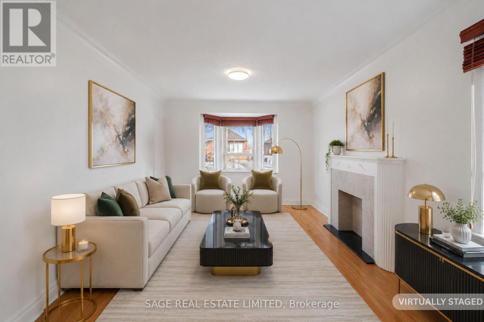 521 Glen Park Avenue, Toronto, ON - Indoor Photo Showing Living Room With Fireplace