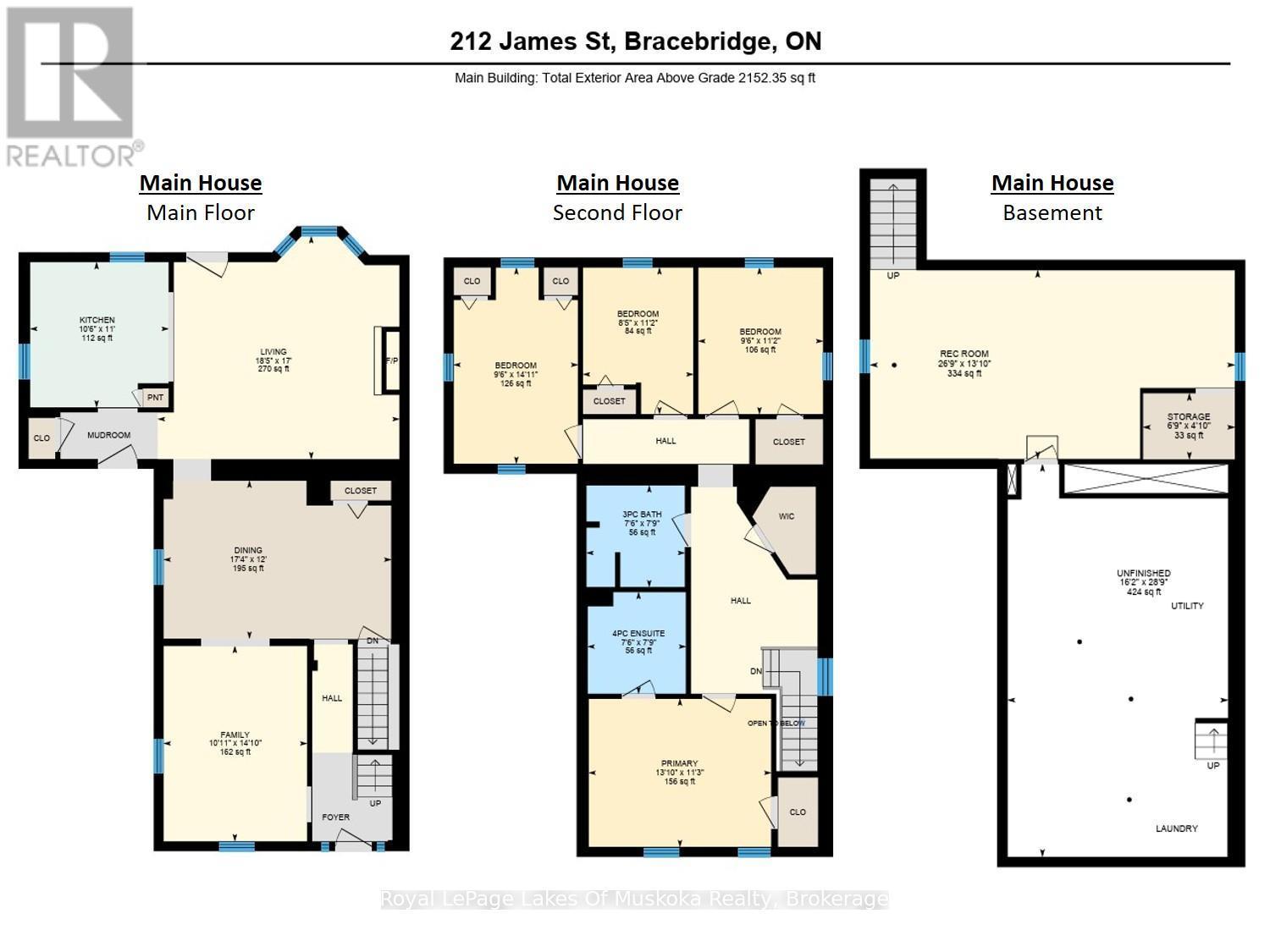 MAIN HOUSE FLOOR PLAN - 212 James Street, Bracebridge, ON - Other