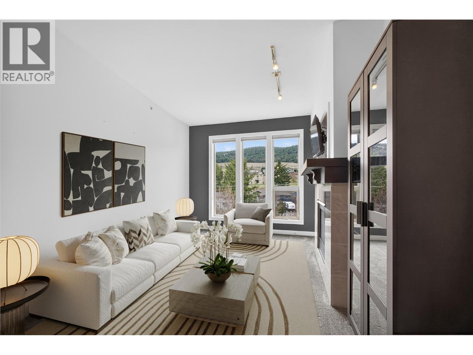 Virtually Staged - 7343 Okanagan Landing Road Unit# 2402, Vernon, BC - Indoor Photo Showing Living Room