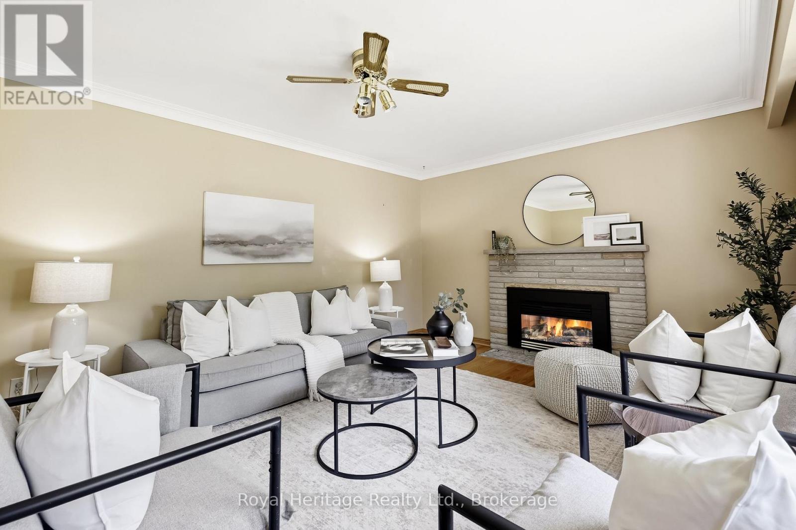 12 Simcoe Street, Whitby (Brooklin), ON - Indoor Photo Showing Living Room With Fireplace