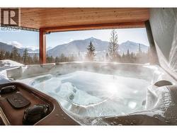 Covered hot tub -