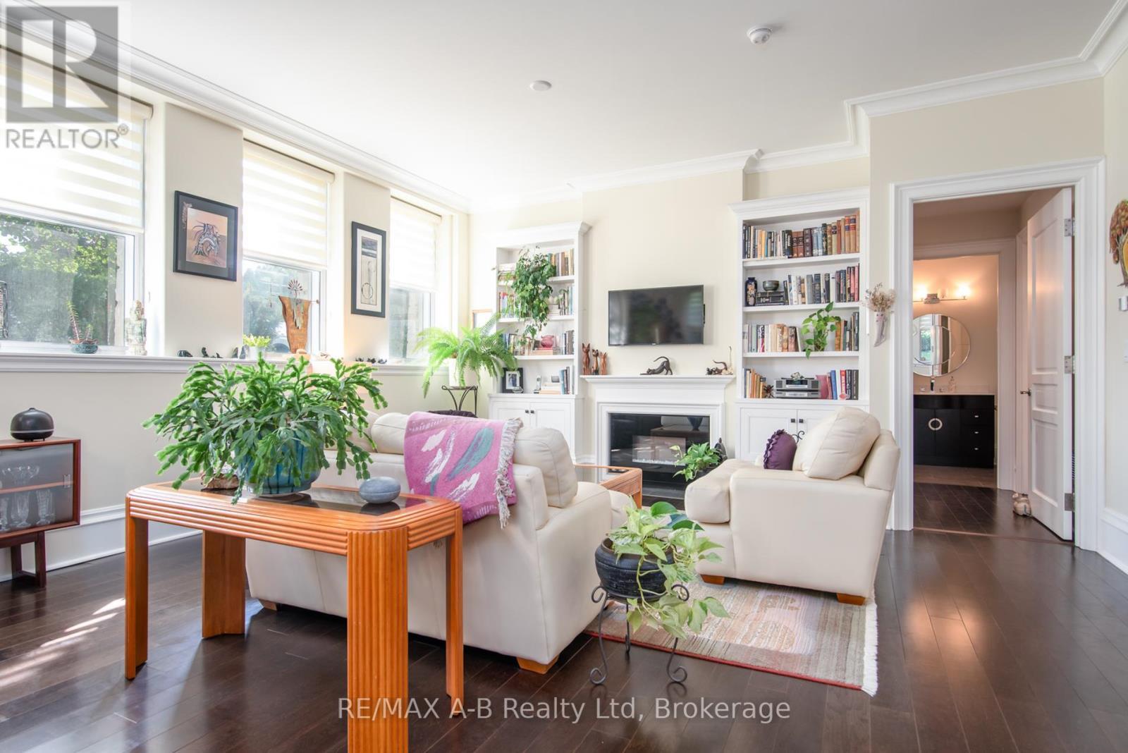 1C - 189 Elizabeth Street, St. Marys, ON - Indoor Photo Showing Living Room With Fireplace