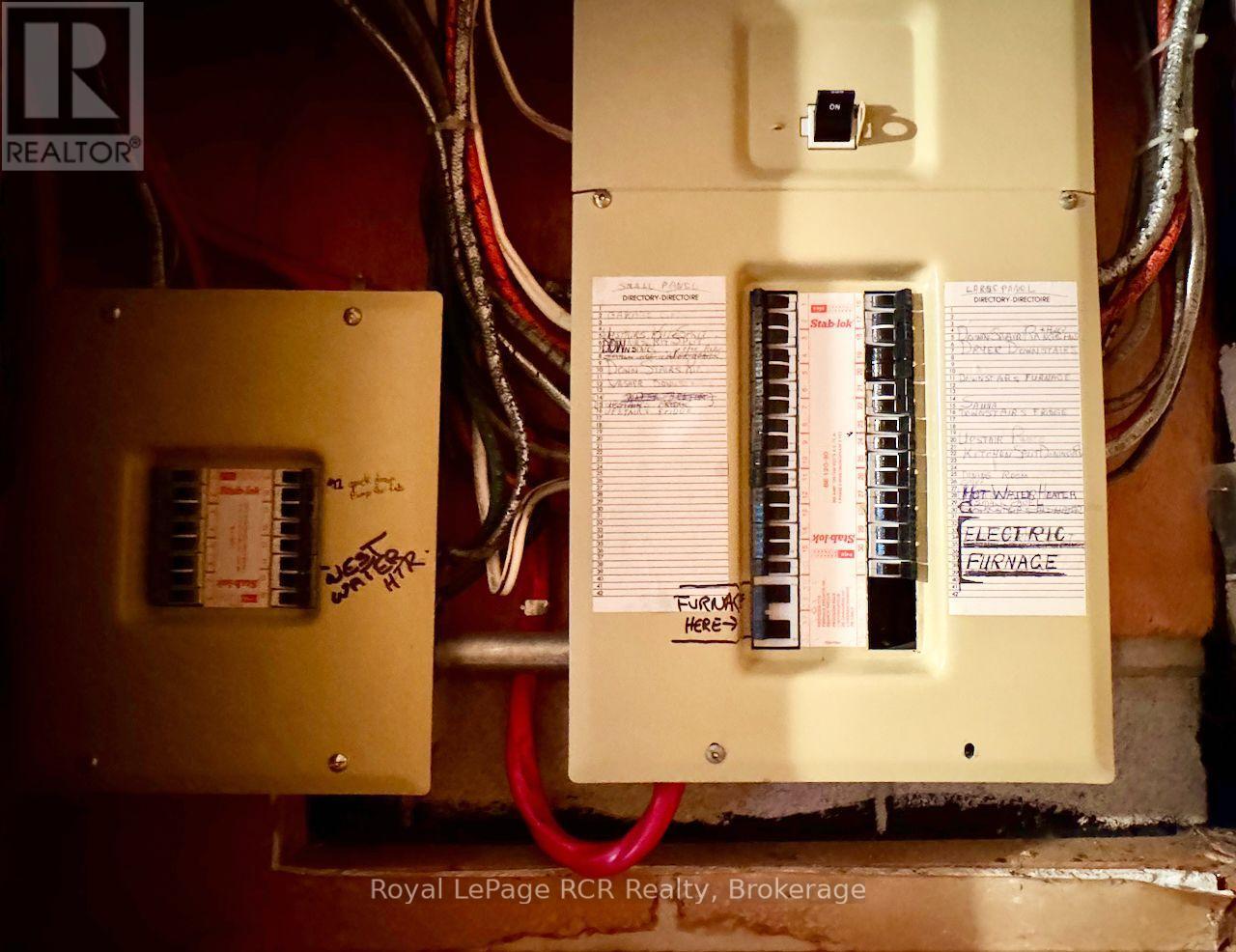 200 amp electrical breaker panel. - 2 William Street, Northern Bruce Peninsula, ON - Indoor Photo Showing Basement
