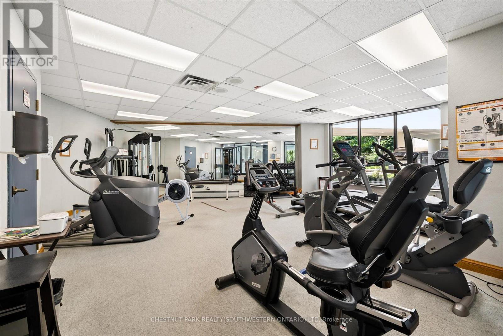 1101 - 4 Willow Street, Waterloo, ON - Indoor Photo Showing Gym Room