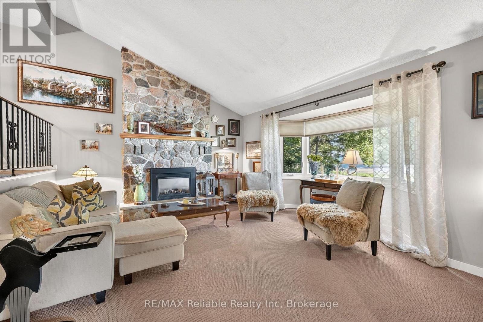 45 Main Street S, Bluewater (Bayfield), ON - Indoor Photo Showing Living Room With Fireplace