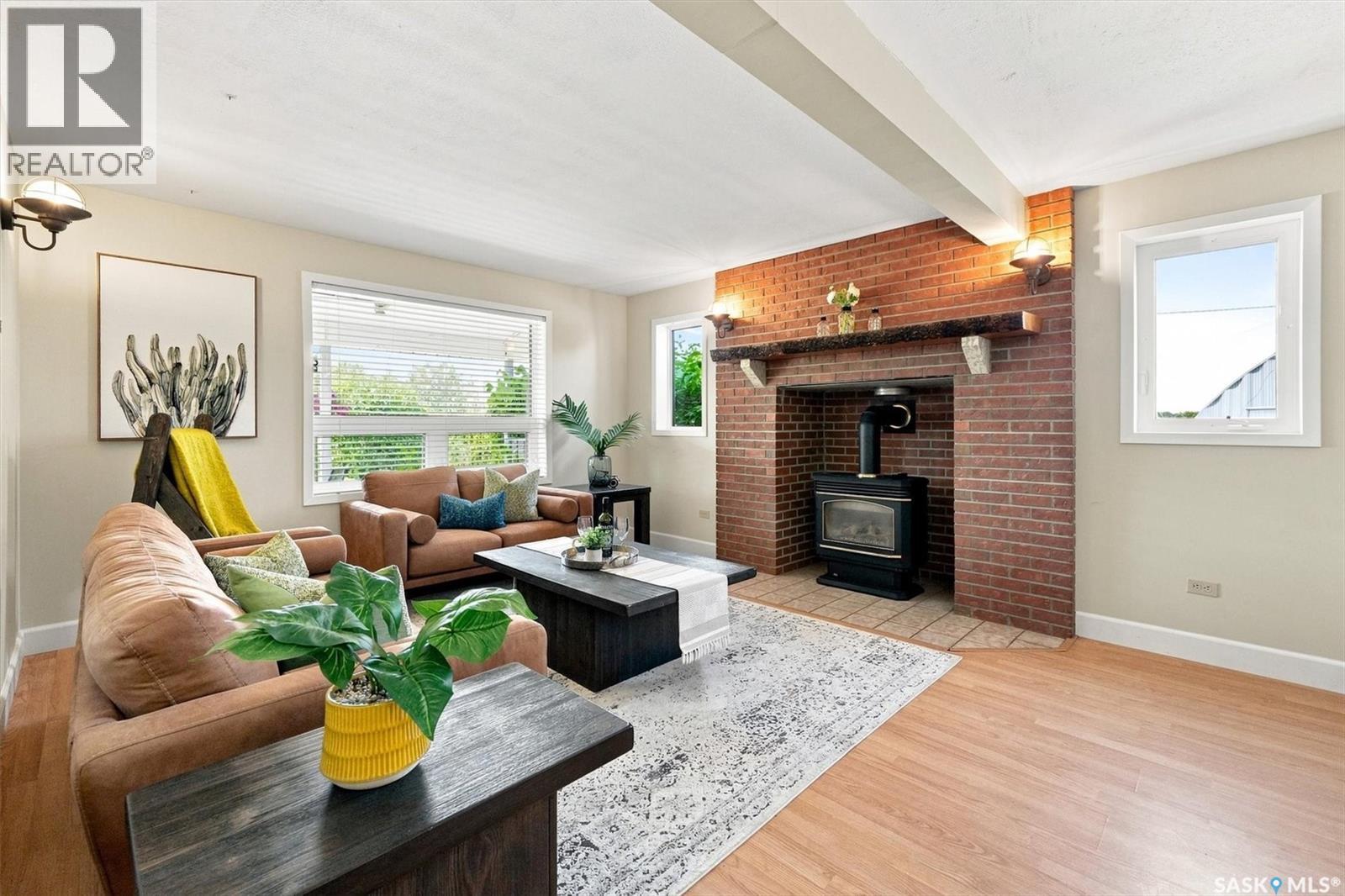 Saskatoon Wright Acreage, Corman Park Rm No. 344, SK - Indoor Photo Showing Living Room With Fireplace