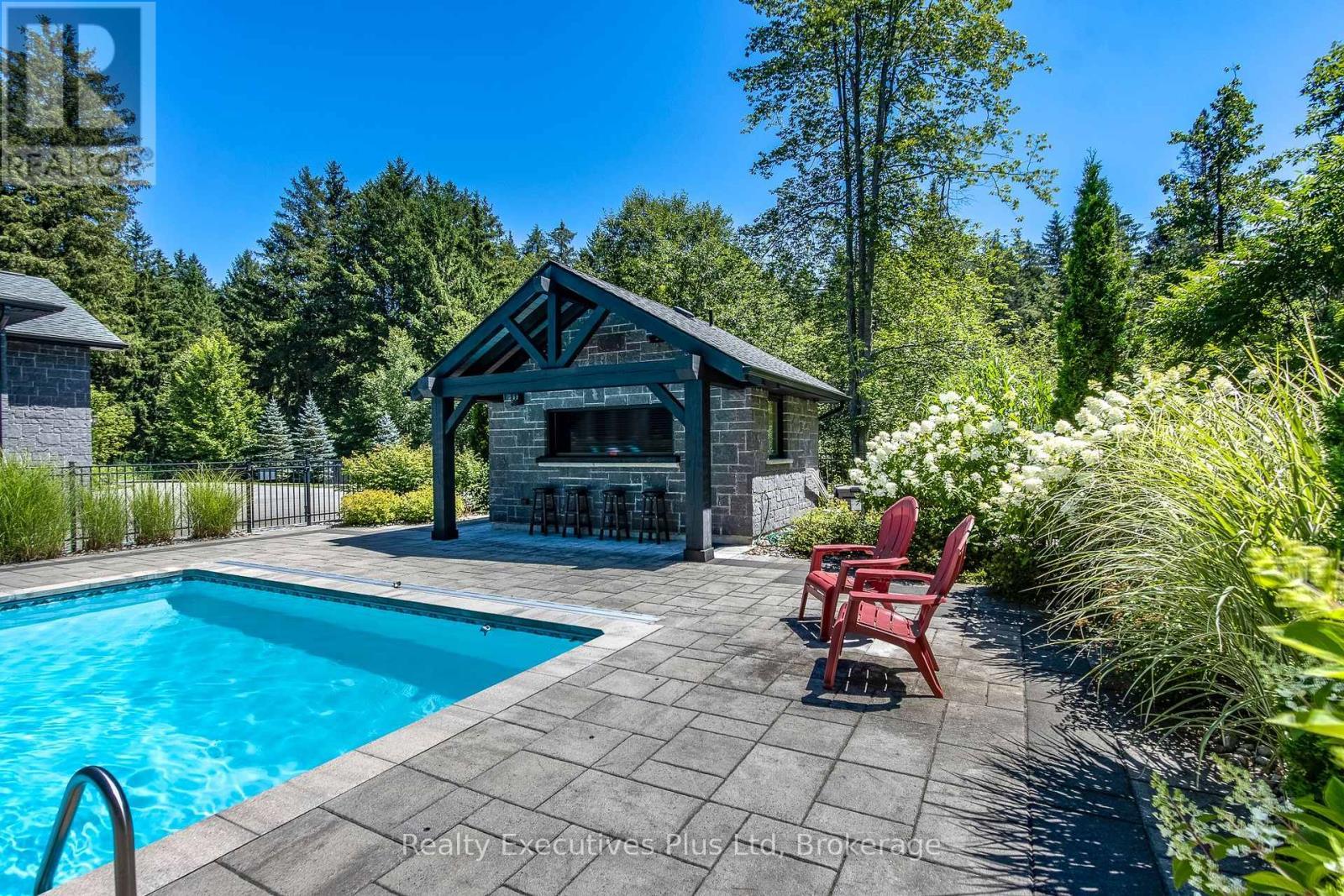 Pool House - 27 Kingfisher Crescent, Tiny, ON - Outdoor With In Ground Pool With Deck Patio Veranda