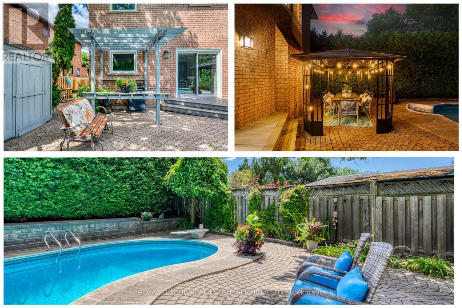 Perfect Setting! Unforgettable Summer Living. - 4544 The Gallops, Mississauga, ON - Outdoor With In Ground Pool With Deck Patio Veranda With Backyard