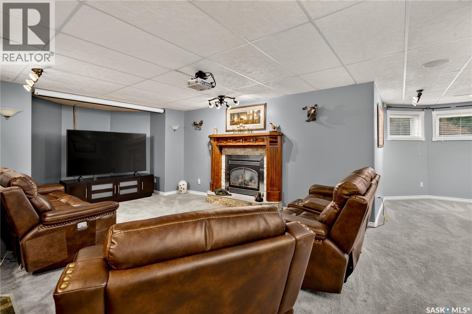 Schapansky Acreage, Tisdale Rm No. 427, SK - Indoor Photo Showing Living Room With Fireplace