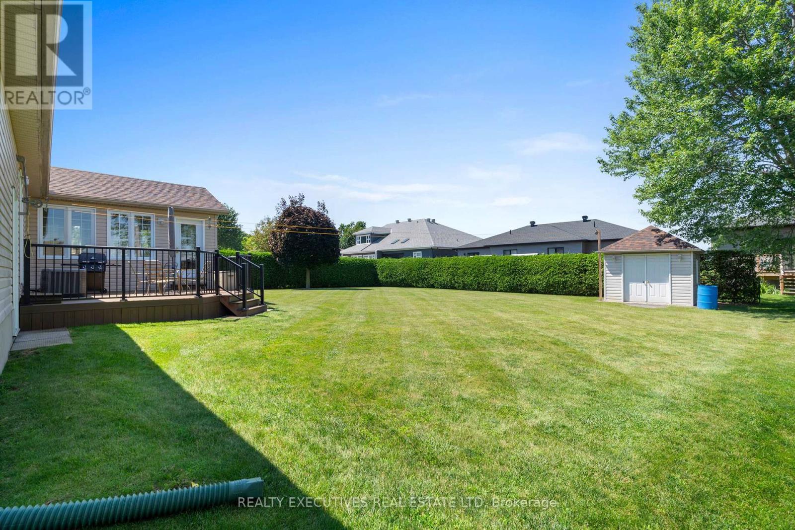 Backyard w/ Storage Shed - 434 Queen Street, North Dundas, ON - Outdoor With Deck Patio Veranda