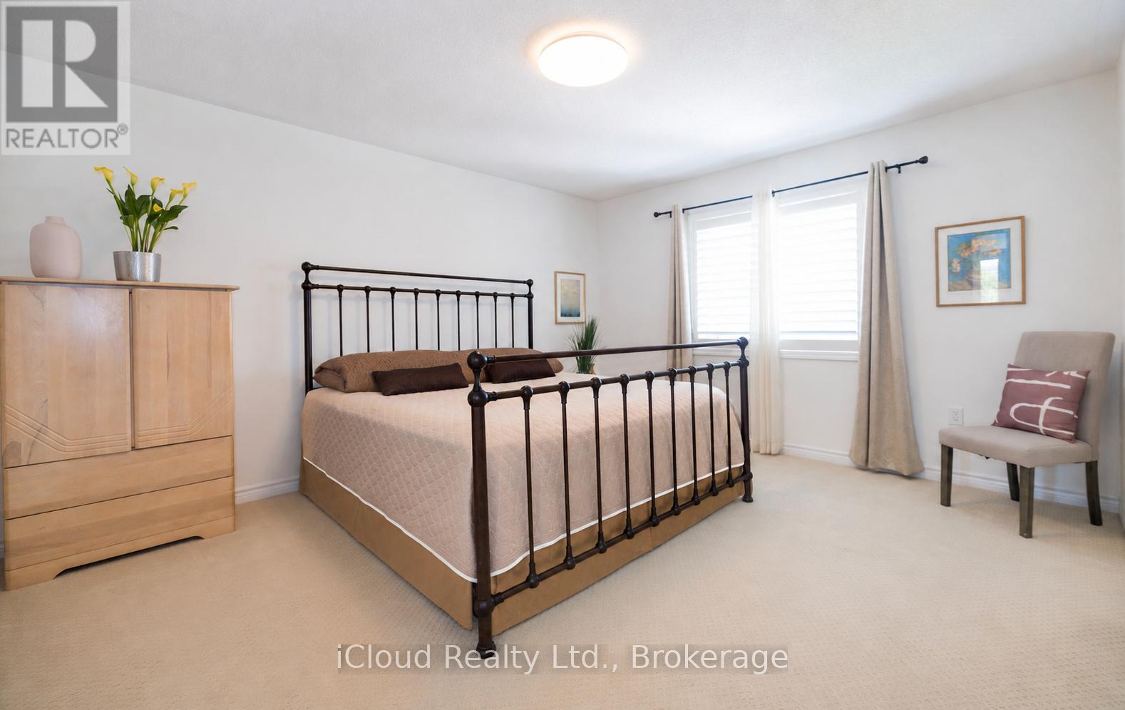 Primary Bedroom With California Shutter - 954 Penson Crescent, Milton, ON - Indoor Photo Showing Bedroom
