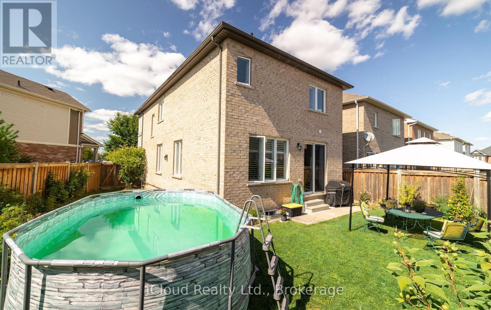 Backyard - 954 Penson Crescent, Milton, ON - Outdoor With Above Ground Pool With Exterior