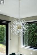 Contemporary crystal chandelier with a gold-tone base - 