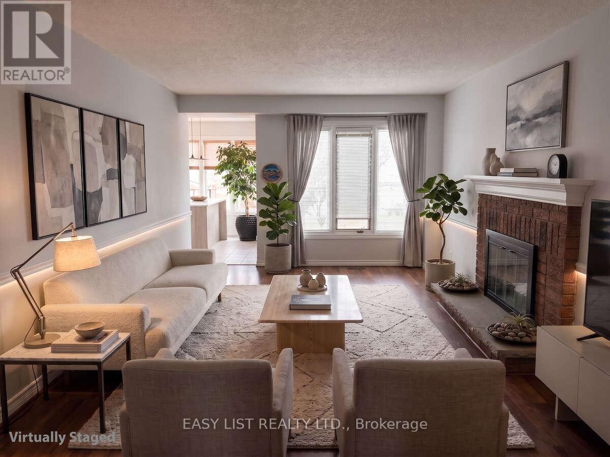 208 Anastasia Terrace, Mississauga, ON - Indoor Photo Showing Living Room With Fireplace