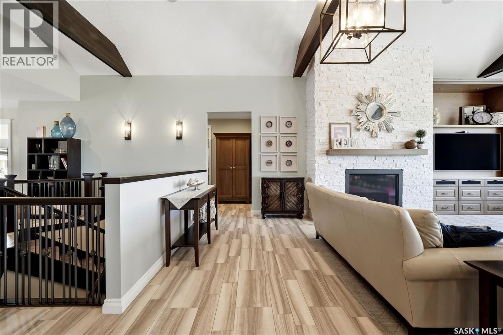 3505 Green Brook Road, Regina, SK - Indoor With Fireplace