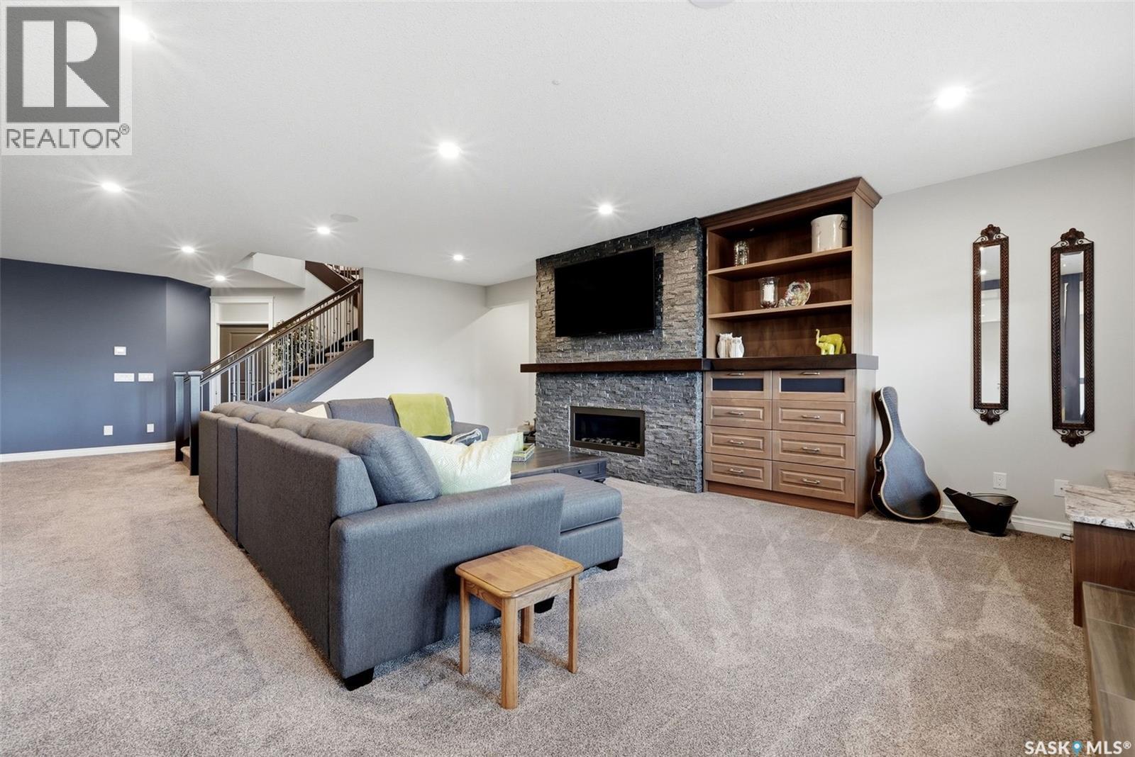 3505 Green Brook Road, Regina, SK - Indoor With Fireplace