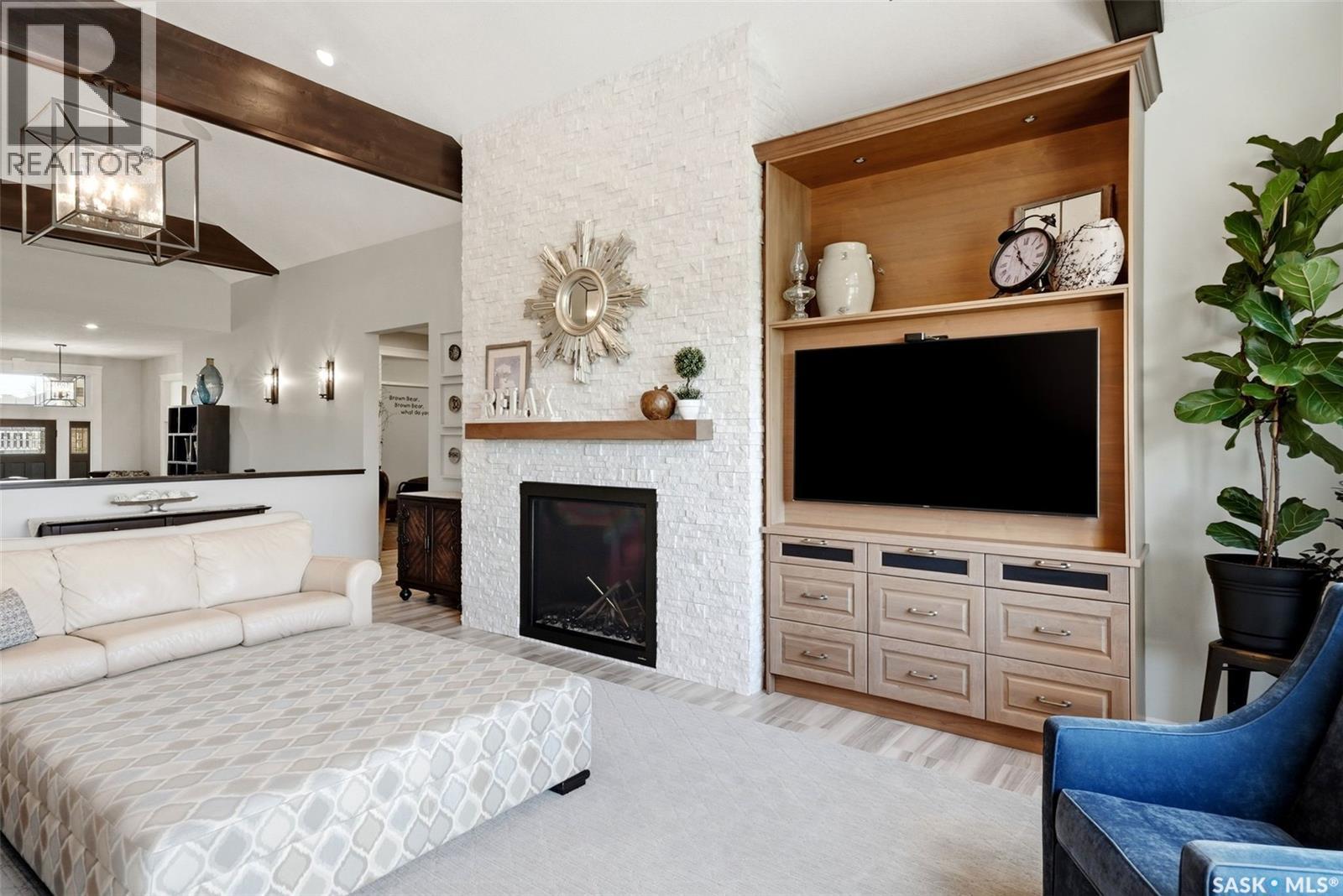 3505 Green Brook Road, Regina, SK - Indoor With Fireplace