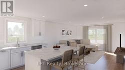 render of kitchen and living room - 