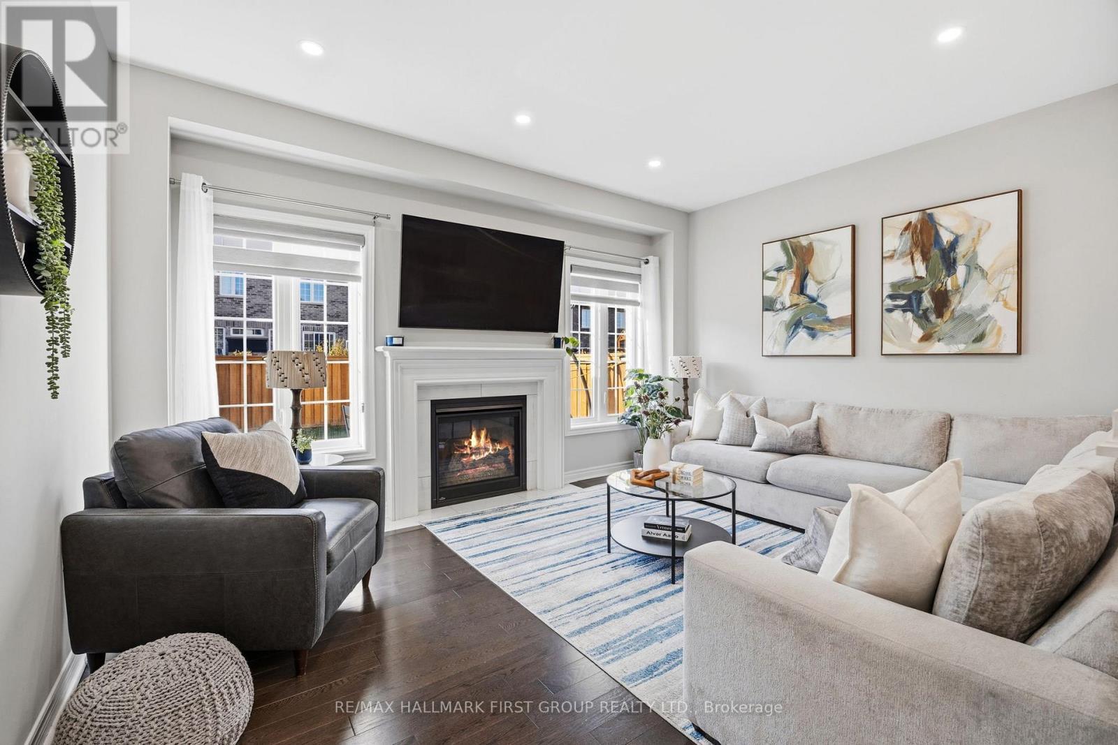 162 Leney Street, Ajax, ON - Indoor Photo Showing Living Room With Fireplace