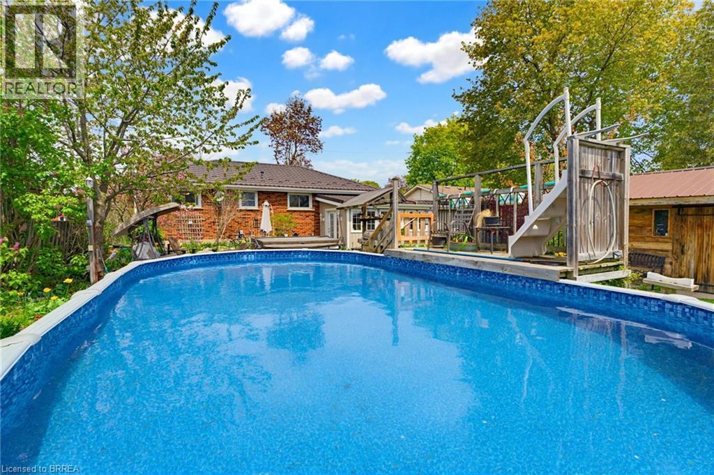 12 Mccammon Street, Paris, ON - Outdoor With Above Ground Pool With Backyard