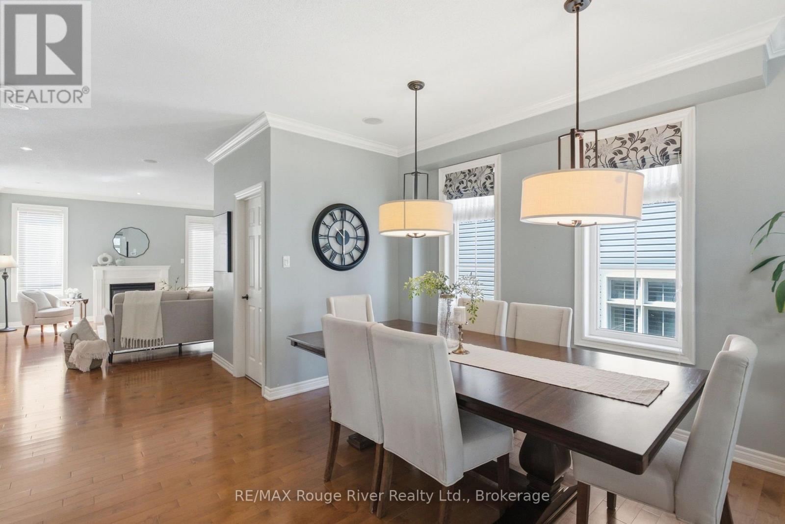 18 Rainbow Crescent, Whitby (Brooklin), ON - Indoor Photo Showing Dining Room With Fireplace