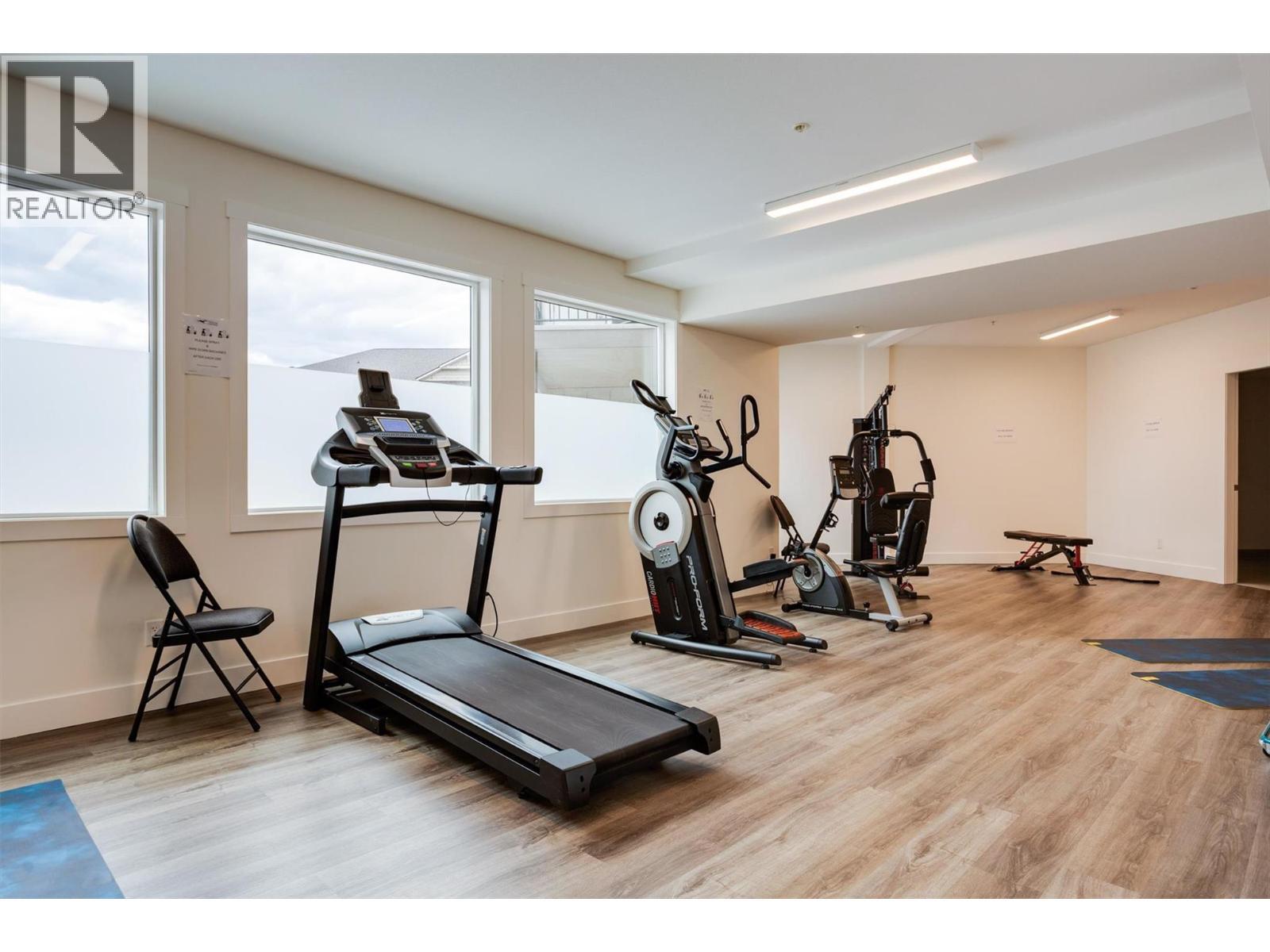 1st floor Exercise Room, located right by the elevator for easy access. - 3090 Burtch Road Unit# 201, Kelowna, BC - Indoor Photo Showing Other Room