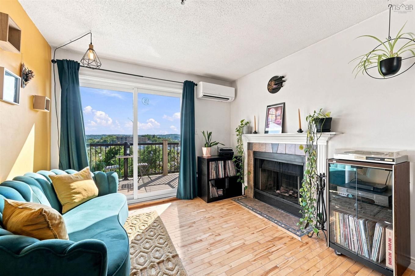 401 3600 John Parr Drive, Halifax, NS - Indoor Photo Showing Living Room With Fireplace