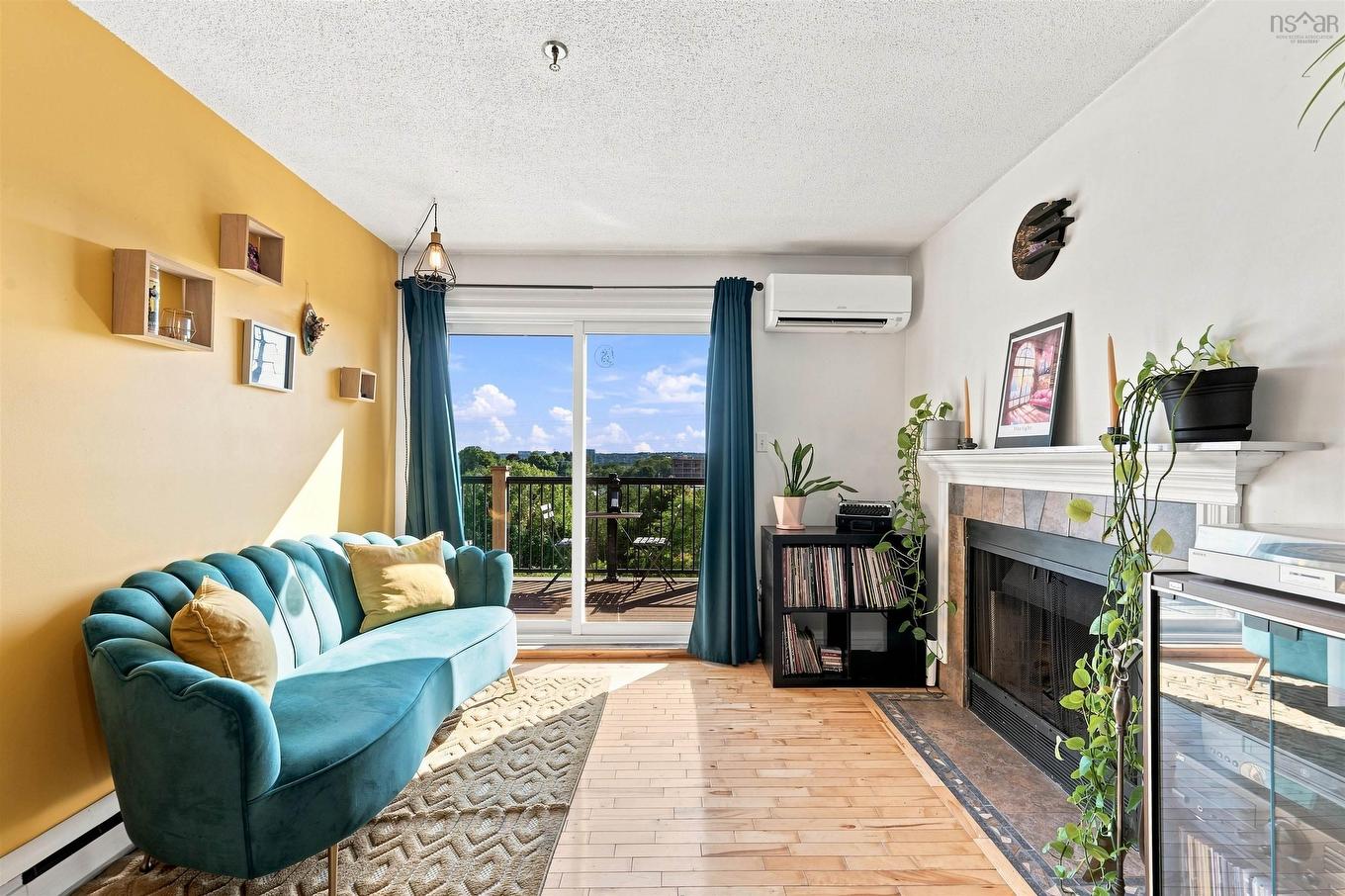 401 3600 John Parr Drive, Halifax, NS - Indoor Photo Showing Living Room With Fireplace