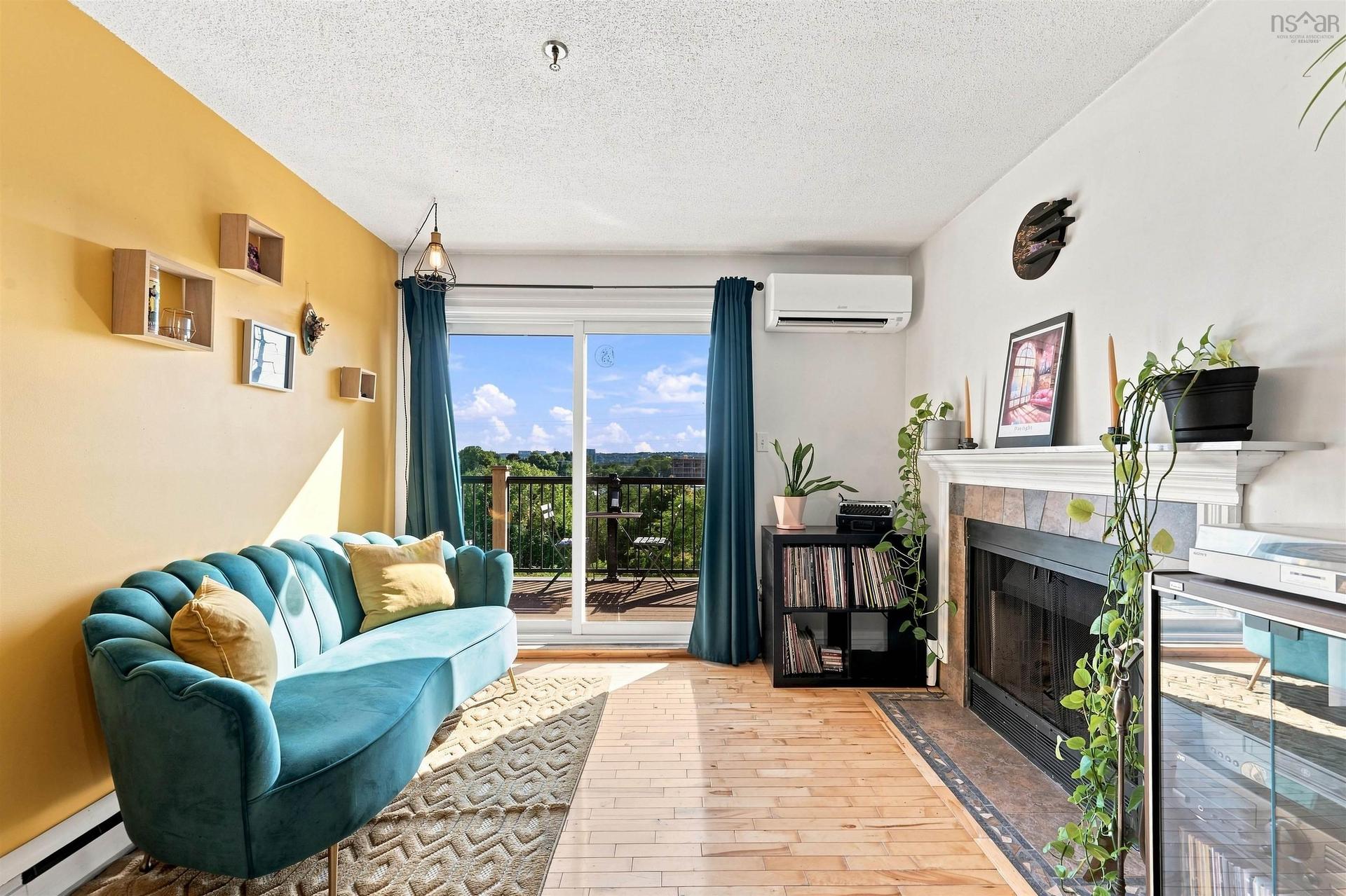 401 3600 John Parr Drive, Halifax, NS - Indoor Photo Showing Living Room With Fireplace