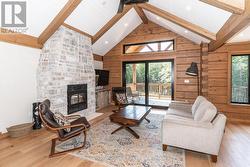 Stone wood fireplace - 