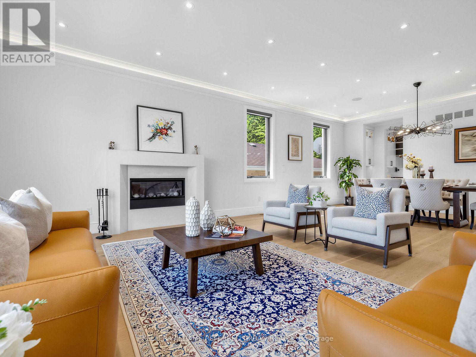 35 Lloydminster Crescent, Toronto, ON - Indoor Photo Showing Living Room With Fireplace