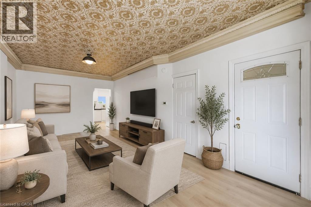 VIRTUALLY STAGED - 1062 Cannon Street E, Hamilton, ON - Indoor Photo Showing Living Room