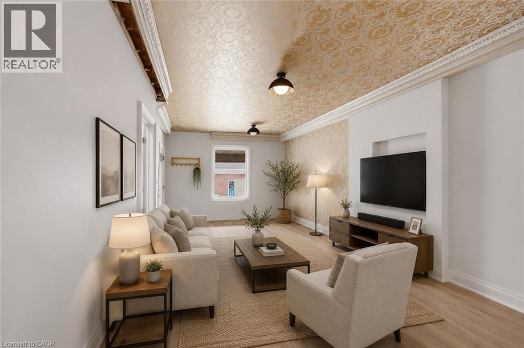 VIRTUALLY STAGED - 1062 Cannon Street E, Hamilton, ON - Indoor Photo Showing Living Room
