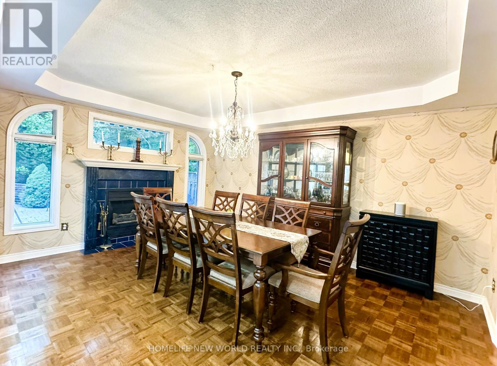 2326 Yorktown Circle, Mississauga, ON - Indoor Photo Showing Dining Room With Fireplace