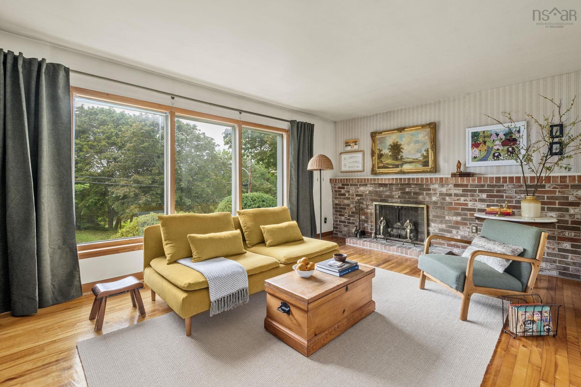 22 Kent Road, Kentville, NS - Indoor Photo Showing Living Room With Fireplace