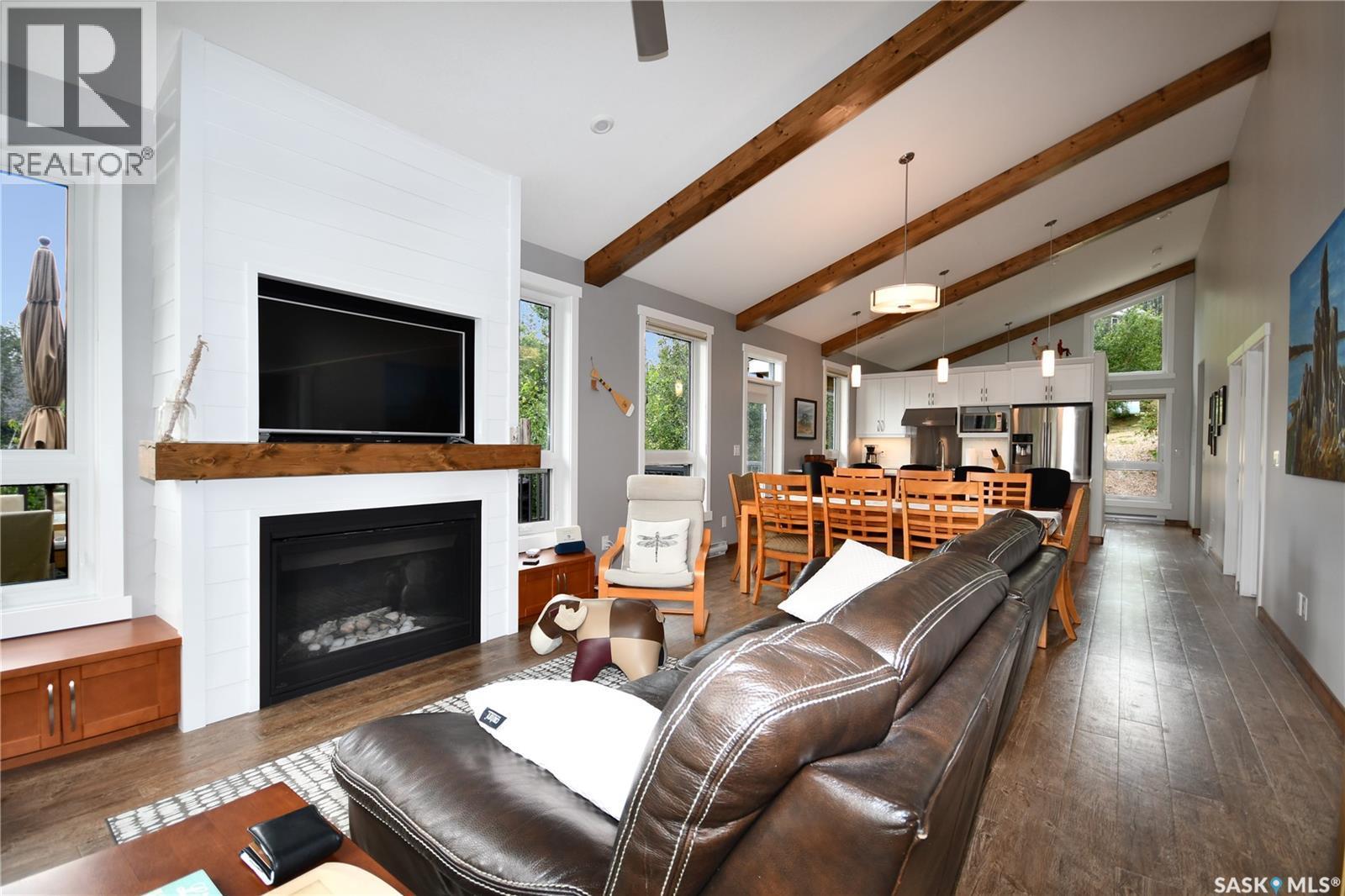 22 Tranquility Drive, Cowan Lake, SK - Indoor Photo Showing Living Room With Fireplace